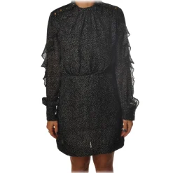 Pinko Dresses-- Guido Dress Devorè Effect in Fantasy - Black - Dress - Made in Italy - Luxury Exclusive Collection - Avvenice