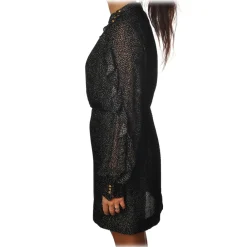 Pinko Dresses-- Guido Dress Devorè Effect in Fantasy - Black - Dress - Made in Italy - Luxury Exclusive Collection - Avvenice