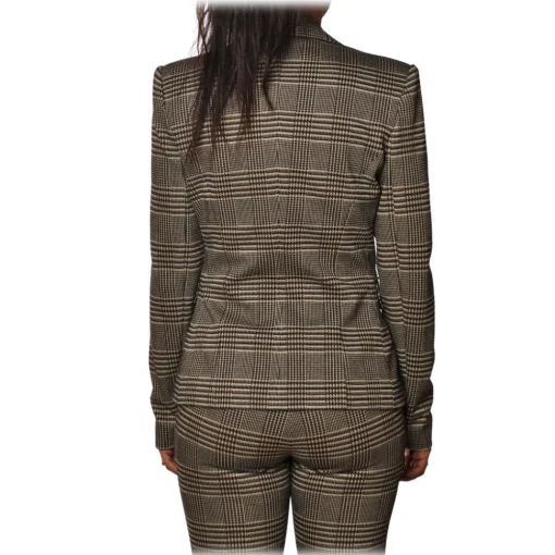 Pinko Jackets-- Jacket Gomberto2 in Prince of Galles Motif - Beige/Black - Jacket - Made in Italy - Luxury Exclusive Collection - Avvenice