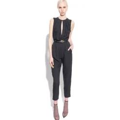 Pinko Dresses-- Jumpsuit with Geometric Cut-Out - Black - Dress - Made in Italy - Luxury Exclusive Collection - Avvenice