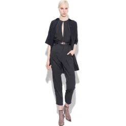Pinko Dresses-- Jumpsuit with Geometric Cut-Out - Black - Dress - Made in Italy - Luxury Exclusive Collection - Avvenice