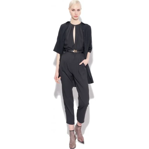 Pinko Dresses-- Jumpsuit with Geometric Cut-Out - Black - Dress - Made in Italy - Luxury Exclusive Collection - Avvenice
