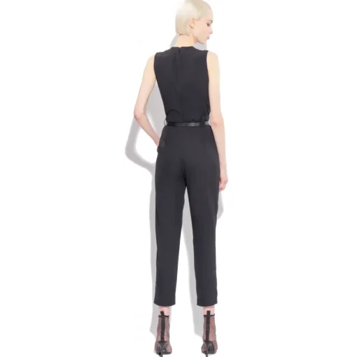 Pinko Dresses-- Jumpsuit with Geometric Cut-Out - Black - Dress - Made in Italy - Luxury Exclusive Collection - Avvenice