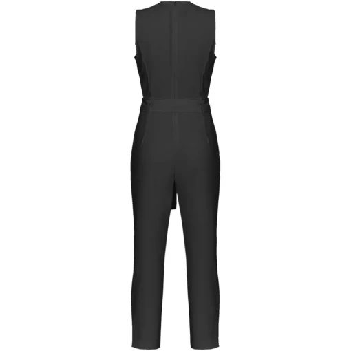 Pinko Dresses-- Jumpsuit with Geometric Cut-Out - Black - Dress - Made in Italy - Luxury Exclusive Collection - Avvenice