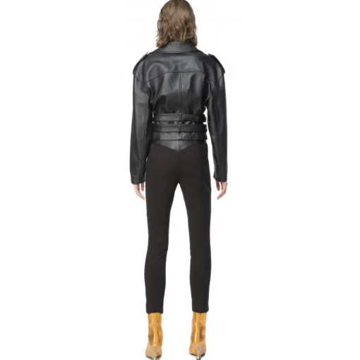 Pinko Trousers-- Leather and Technical Fabric Leggins - Black - Trousers - Made in Italy - Luxury Exclusive Collection - Avvenice