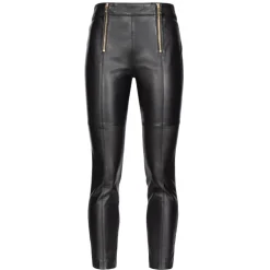 Pinko Trousers-- Leather and Technical Fabric Leggins - Black - Trousers - Made in Italy - Luxury Exclusive Collection - Avvenice