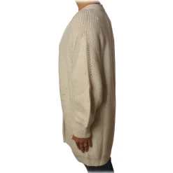 Pinko Knitwears-- Long Cardigan Pellerossa Oversized Fit - White - Sweater - Made in Italy - Luxury Exclusive Collection - Avvenice