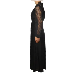 Pinko Dresses-- Long Dress Sposare1 with Sleeves in Lace - Black - Dress - Made in Italy - Luxury Exclusive Collection - Avvenice