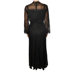 Pinko Dresses-- Long Dress Sposare1 with Sleeves in Lace - Black - Dress - Made in Italy - Luxury Exclusive Collection - Avvenice