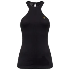Pinko Tops-- Milleraies Cotton Tank Top with Logo - Black - Top - Made in Italy - Luxury Exclusive Collection - Avvenice