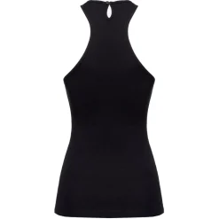 Pinko Tops-- Milleraies Cotton Tank Top with Logo - Black - Top - Made in Italy - Luxury Exclusive Collection - Avvenice