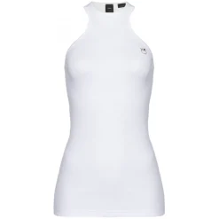 Pinko Tops-- Milleraies Cotton Tank Top with Logo - White - Top - Made in Italy - Luxury Exclusive Collection - Avvenice