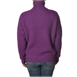 Pinko Knitwears-- Nuvolosita Long Sleeve High Neck Pullover - Violet - Sweater - Made in Italy - Luxury Exclusive Collection - Avvenice