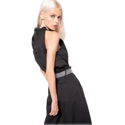 Pinko Tops-- Poplin Top with Ribbon - Black - Top - Made in Italy - Luxury Exclusive Collection - Avvenice