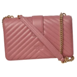 Pinko Bags-- Quilted Bag LoveClassicMix With Shoulder Chain and Logo - Pink - Bag - Made in Italy - Luxury Exclusive Collection - Avvenice