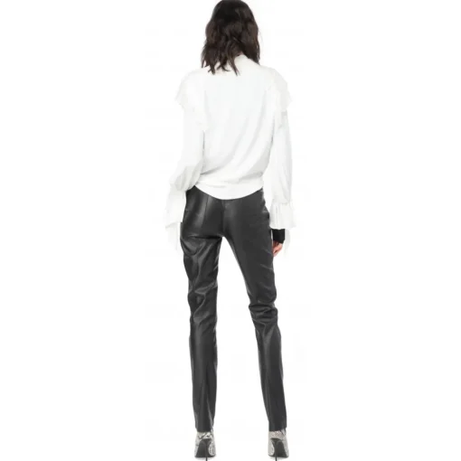Pinko Shirts-- Ruffled Blouse - White - Shirts - Made in Italy - Luxury Exclusive Collection - Avvenice