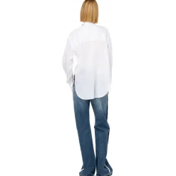Pinko Shirts-- Shirt with Plastron Detail with Pleats - White - Shirts - Made in Italy - Luxury Exclusive Collection - Avvenice