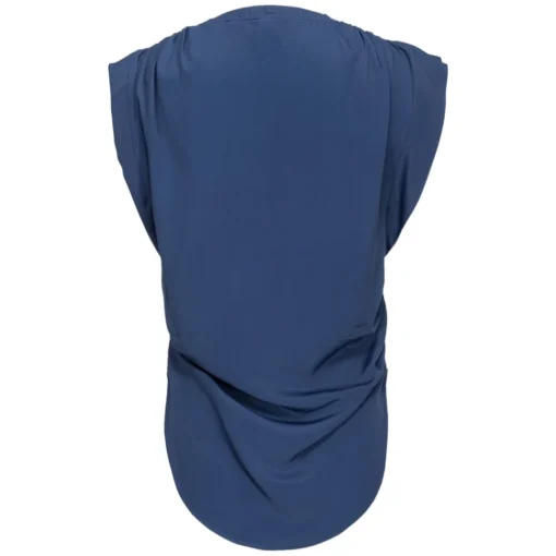 Pinko Tops-- Silk Blend V-Neck Top - Blue - Top - Made in Italy - Luxury Exclusive Collection - Avvenice
