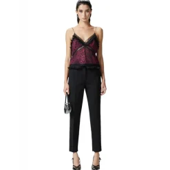 Pinko Tops-- Spotted Animal Print Short Top - Black/Pink - Top - Made in Italy - Luxury Exclusive Collection - Avvenice