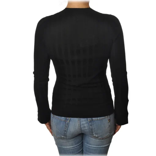 Pinko Knitwears-- Sweater Ecco V-neck in Wool - Black - Sweater - Made in Italy - Luxury Exclusive Collection - Avvenice