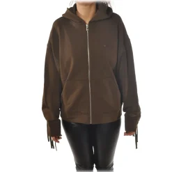 Pinko Sweatshirts-- Sweatshirt Tango with Fringe on the Back - Brown - Sweatshirt - Made in Italy - Luxury Exclusive Collection - Avvenice