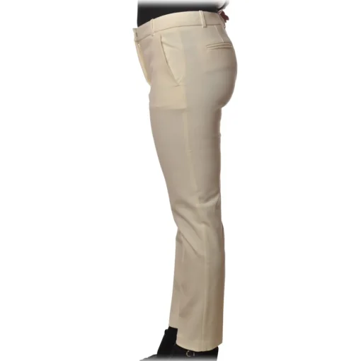 Pinko Trousers-- Trousers Bello88 Cigarette Model Middle Waist - White - Trousers - Made in Italy - Luxury Exclusive Collection - Avvenice