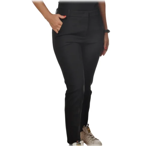 Pinko Trousers-- Trousers Bello100 Tapered Leg - Black - Trousers - Made in Italy - Luxury Exclusive Collection - Avvenice