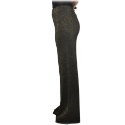Pinko Trousers-- Trousers Canada Wide Leg in Lurex Knit - Grey - Trousers - Made in Italy - Luxury Exclusive Collection - Avvenice