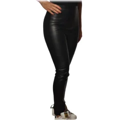 Pinko Trousers-- Union Leggings with Lambskin Insert - Black - Trousers - Made in Italy - Luxury Exclusive Collection - Avvenice