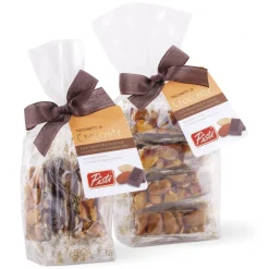 Pist\u00ec Sweets-Pistì - Pieces of Crunchy with Sicilian Almonds with Dark Chocolate - Fine Pastry in Envelope with Bow - 200 g - Avvenice