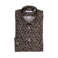 Poggianti 1958 Shirts-Poggianti 1985 - Autumn Fantasy Shirt with Italian Collar - Handmade in Italy - New Luxury Exclusive Collection - Avvenice