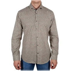 Poggianti 1958 Shirts-Poggianti 1985 - Fancy French Collar Shirt - Handmade in Italy - New Luxury Exclusive Collection - Avvenice