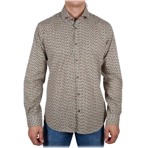 Poggianti 1958 Shirts-Poggianti 1985 - Fancy French Collar Shirt - Handmade in Italy - New Luxury Exclusive Collection - Avvenice