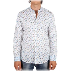 Poggianti 1958 Shirts-Poggianti 1985 - Fantasy Shirt Korean Collar - Handmade in Italy - New Luxury Exclusive Collection - Avvenice