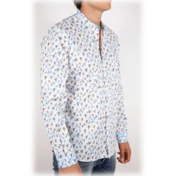 Poggianti 1958 Shirts-Poggianti 1985 - Fantasy Shirt Korean Collar - Handmade in Italy - New Luxury Exclusive Collection - Avvenice