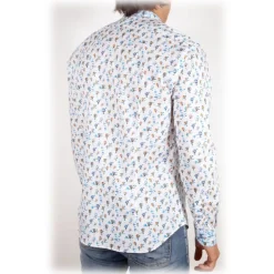Poggianti 1958 Shirts-Poggianti 1985 - Fantasy Shirt Korean Collar - Handmade in Italy - New Luxury Exclusive Collection - Avvenice