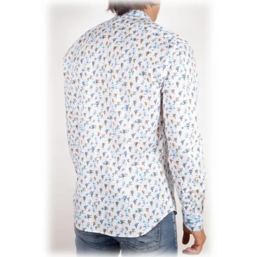 Poggianti 1958 Shirts-Poggianti 1985 - Fantasy Shirt Korean Collar - Handmade in Italy - New Luxury Exclusive Collection - Avvenice