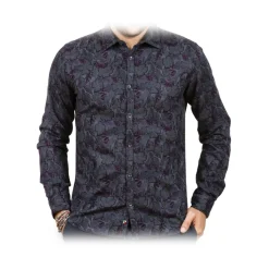 Poggianti 1958 Shirts-Poggianti 1985 - Floral Patterned Flannel Shirt - Handmade in Italy - New Luxury Exclusive Collection - Avvenice