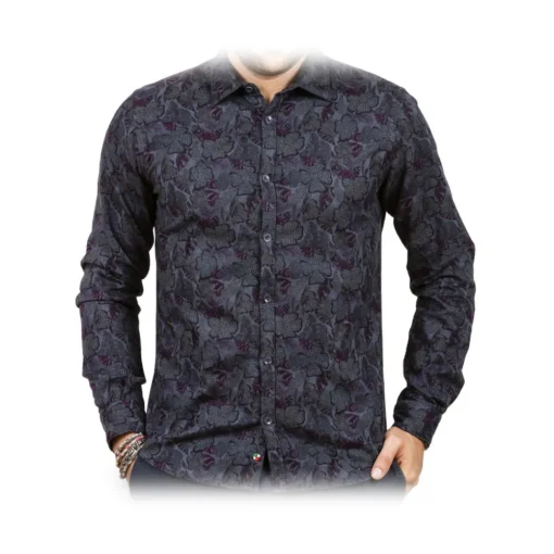 Poggianti 1958 Shirts-Poggianti 1985 - Floral Patterned Flannel Shirt - Handmade in Italy - New Luxury Exclusive Collection - Avvenice