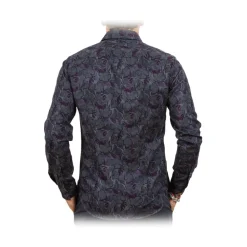 Poggianti 1958 Shirts-Poggianti 1985 - Floral Patterned Flannel Shirt - Handmade in Italy - New Luxury Exclusive Collection - Avvenice