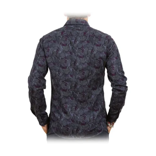 Poggianti 1958 Shirts-Poggianti 1985 - Floral Patterned Flannel Shirt - Handmade in Italy - New Luxury Exclusive Collection - Avvenice