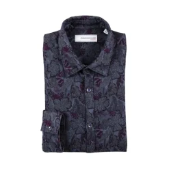 Poggianti 1958 Shirts-Poggianti 1985 - Floral Patterned Flannel Shirt - Handmade in Italy - New Luxury Exclusive Collection - Avvenice