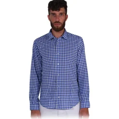 Poggianti 1958 Shirts-Poggianti 1985 - Soft Collar Check Shirt - Handmade in Italy - New Luxury Exclusive Collection - Avvenice