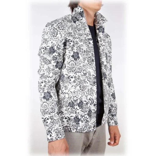 Poggianti 1958 Shirts-Poggianti 1985 - Soft Collar Patterned Shirt - Handmade in Italy - New Luxury Exclusive Collection - Avvenice
