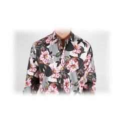 Poggianti 1958 Shirts-Poggianti 1985 - Stretch Fantasy Shirt Italian Collar - Handmade in Italy - New Luxury Exclusive Collection - Avvenice