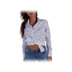 Poggianti 1958 Shirts-Poggianti 1985 - White Floral Shirt with Soft Collar - Handmade in Italy - New Luxury Exclusive Collection - Avvenice