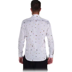 Poggianti 1958 Shirts-Poggianti 1985 - White Soft Collar Fantasy Shirt - Handmade in Italy - New Luxury Exclusive Collection - Avvenice
