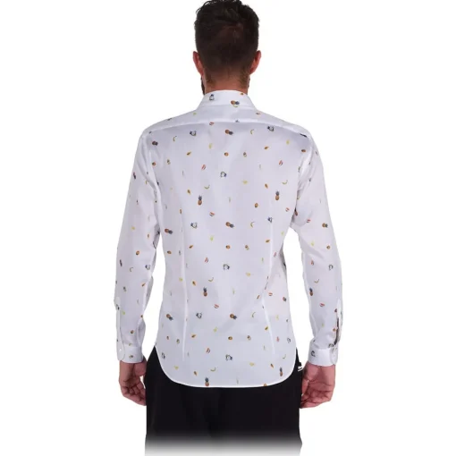Poggianti 1958 Shirts-Poggianti 1985 - White Soft Collar Fantasy Shirt - Handmade in Italy - New Luxury Exclusive Collection - Avvenice
