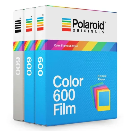Polaroid Originals Photo & Video-- Tripe Pack Film for 600 Rainbow - Color Frame - Film for 600 Cameras - OneStep 2 - Avvenice