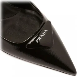 Prada Shoes-- Black Saffiano Leather Pumps - Exclusive Luxury Collection - Avvenice